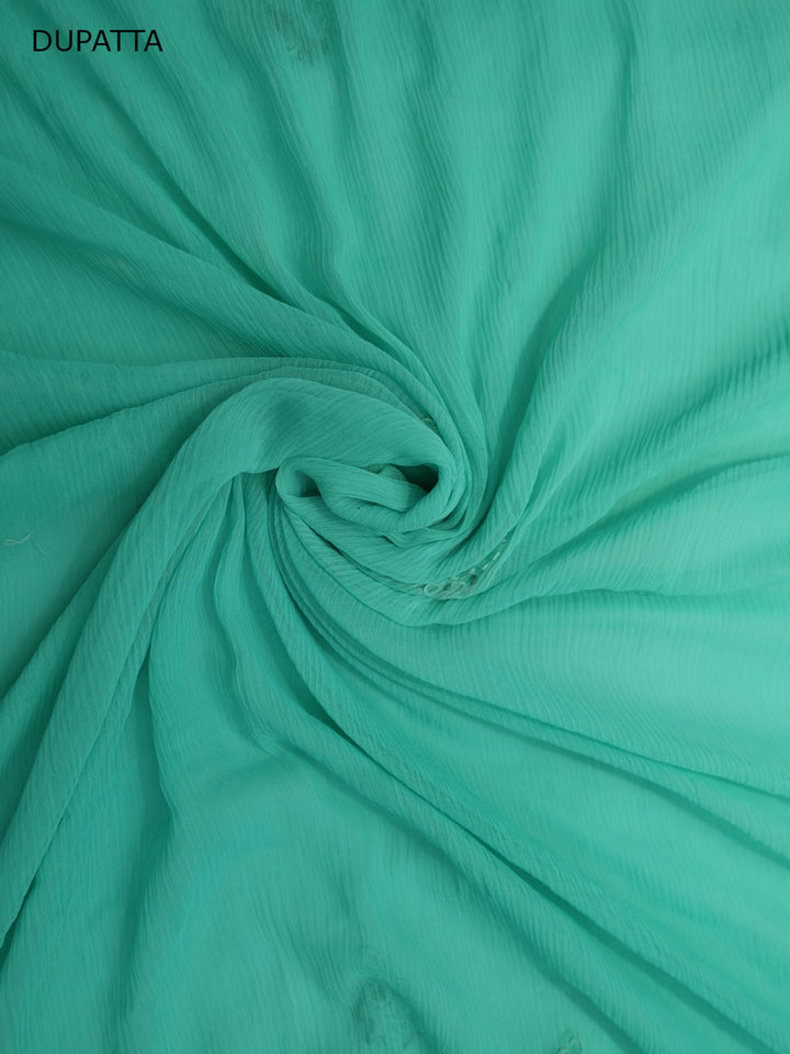 Women Hand Embroidered Chikankari Cotton Dressmaterial PC4120-GREEN