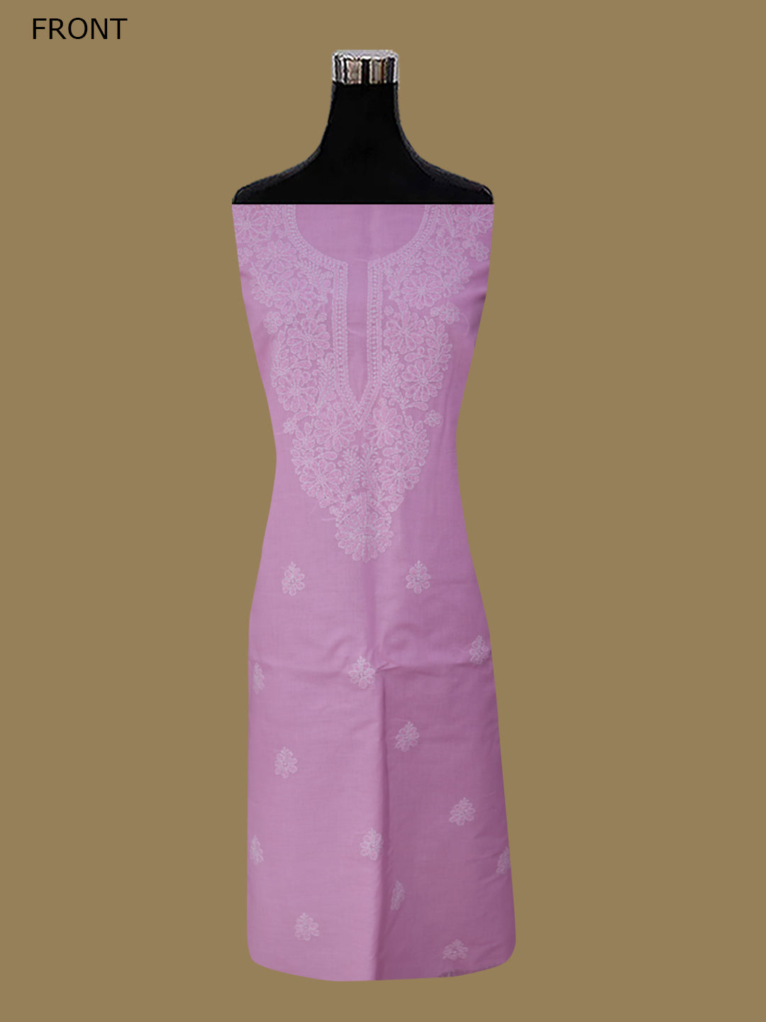 Women Hand Embroidered Cotton Chikankari Dress Material PCSCU00104FS Pink