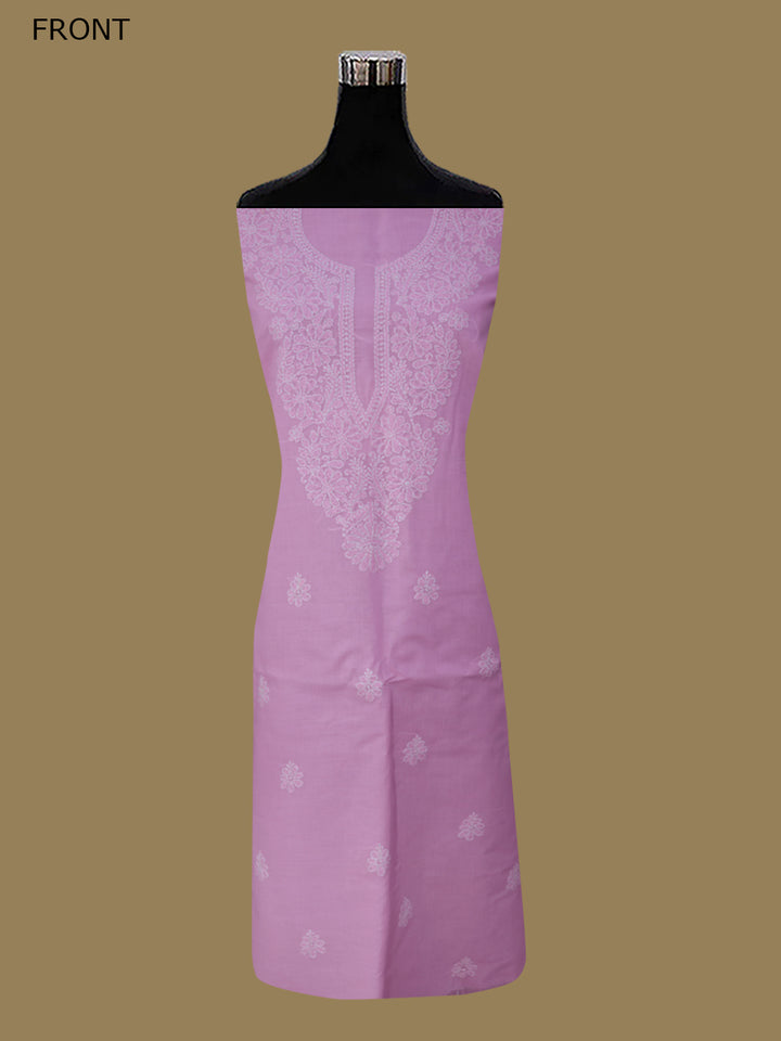 Women Hand Embroidered Cotton Chikankari Dress Material PCSCU00104FS Pink