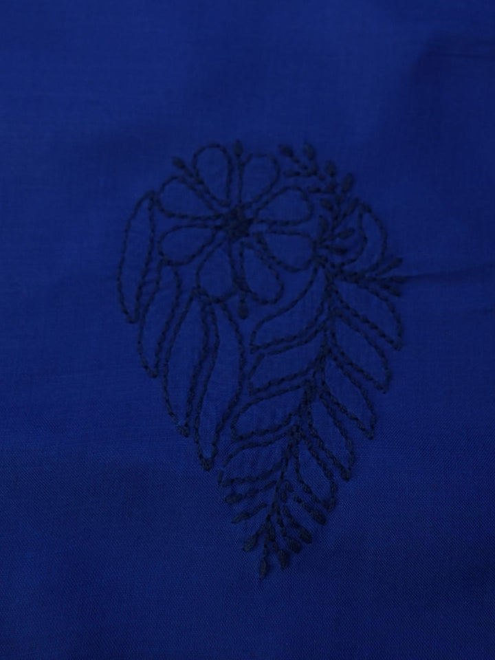 Women Hand Embroidered Chikankari Cotton Dressmaterial PCSCU00406FS-ROYALBLUE