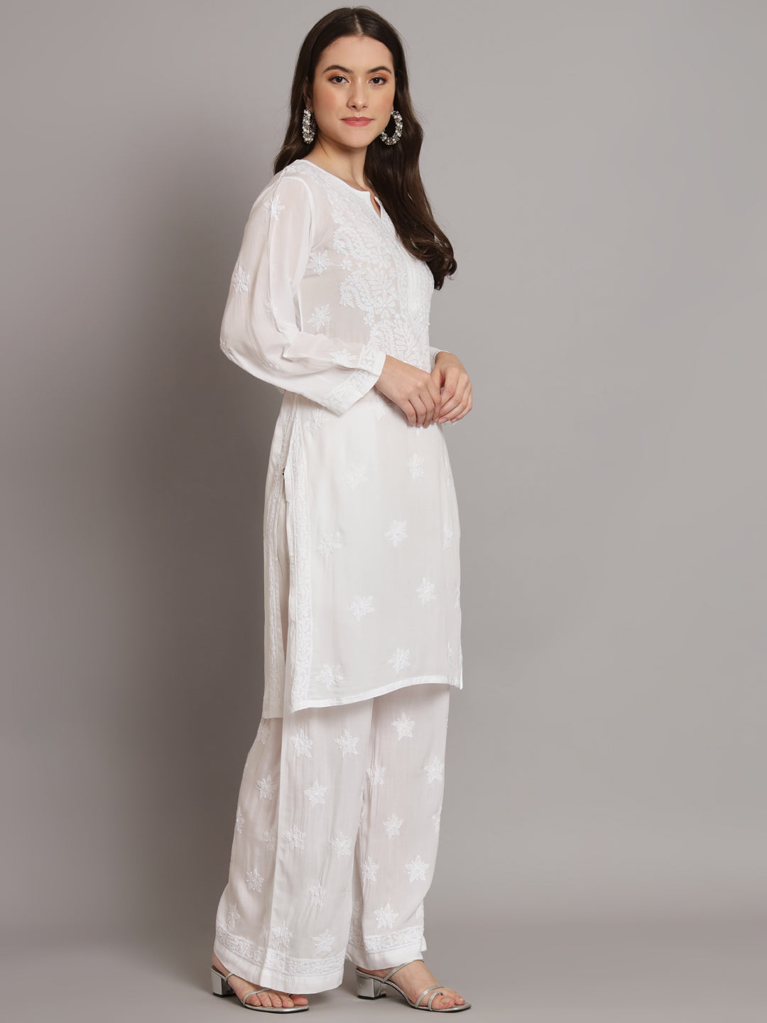 Women Hand Embroidered Chikankari Modal Kurta Set-PC3662