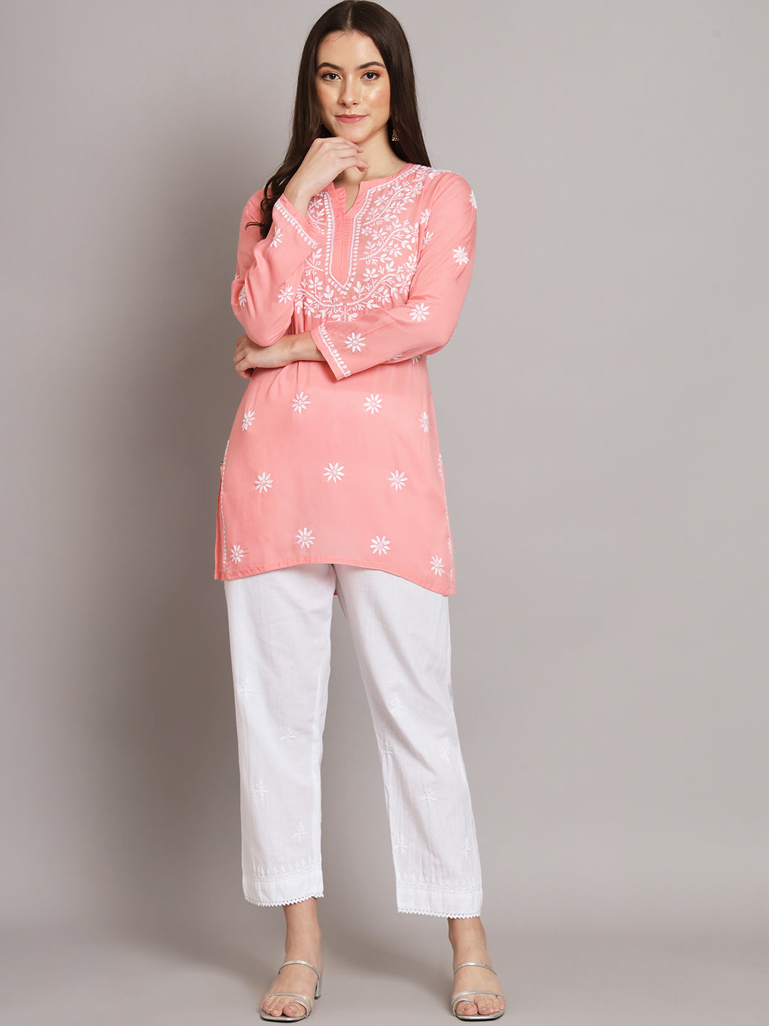 Women Hand Embroidered Chikankari Modal Kurti PC3611