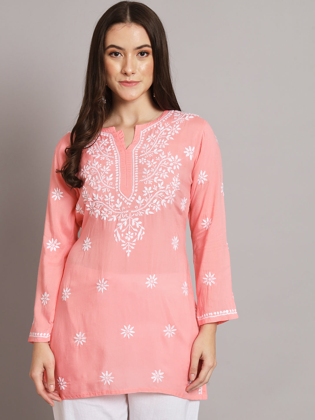 Women Hand Embroidered Chikankari Modal Kurti PC3611