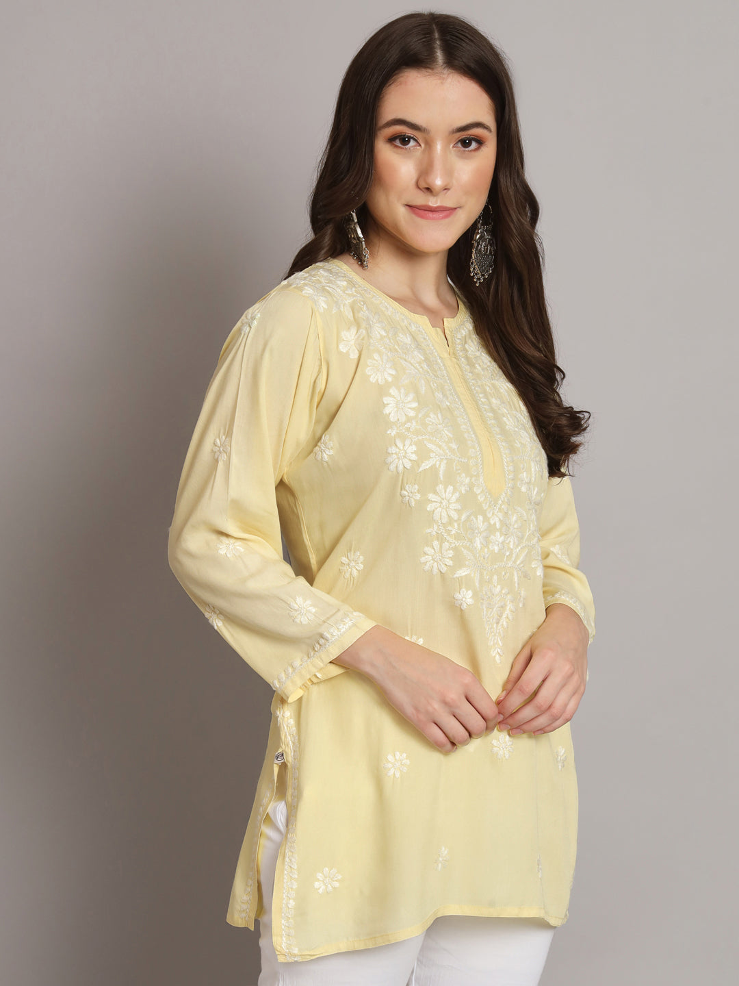 Women Hand Embroidered Chikankari Modal Kurti PC3611