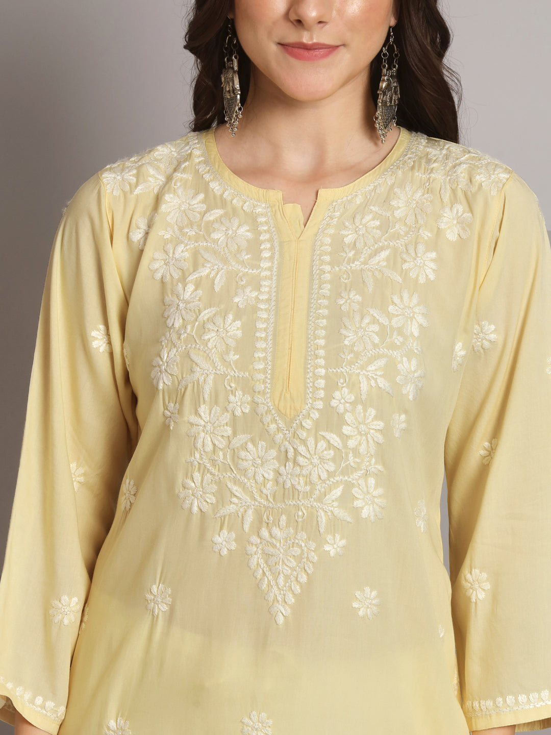 Women Hand Embroidered Chikankari Modal Kurti PC3611