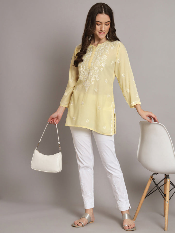 Women Hand Embroidered Chikankari Modal Kurti PC3611