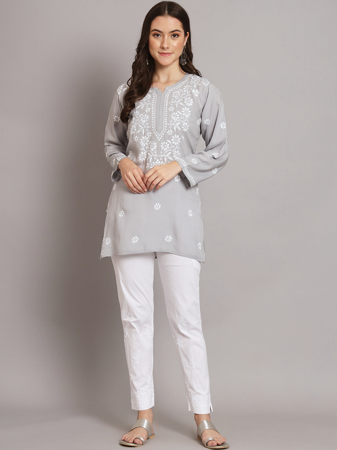 Women Hand Embroidered Chikankari Modal Kurti PC3611