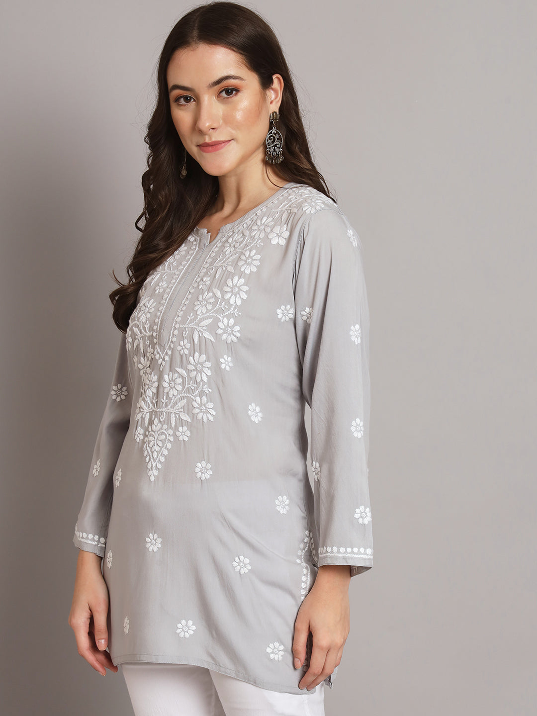 Women Hand Embroidered Chikankari Modal Kurti PC3611