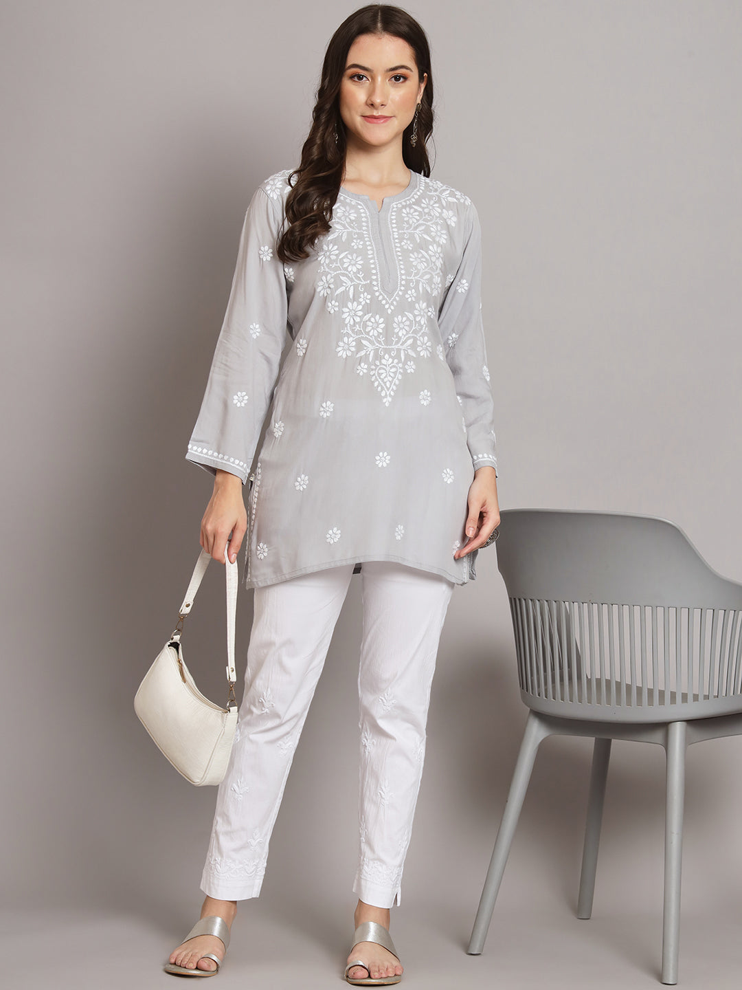 Women Hand Embroidered Chikankari Modal Kurti PC3611