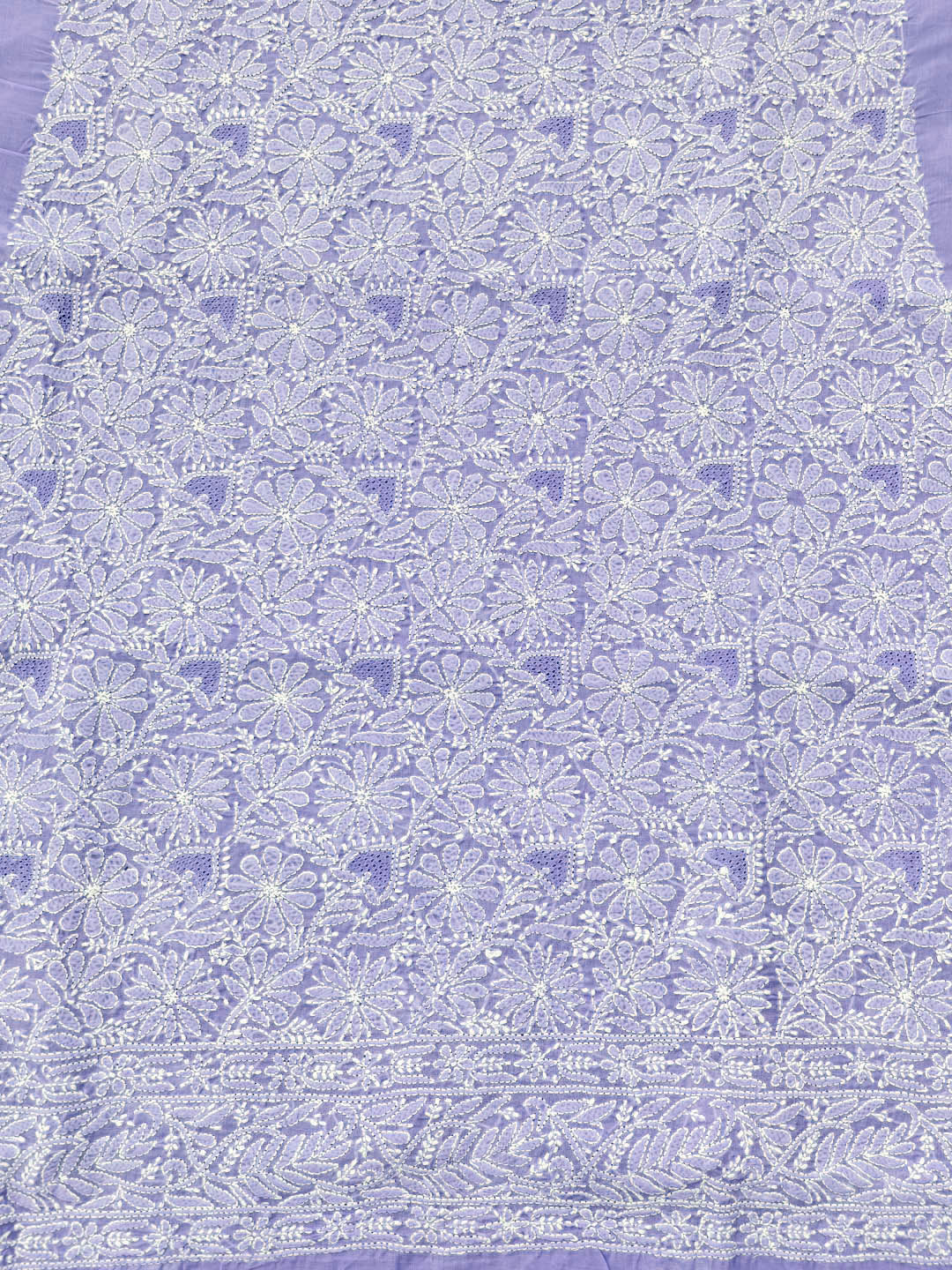 Hand Embroidered Chikankari Cotton Dress Material - PC4061