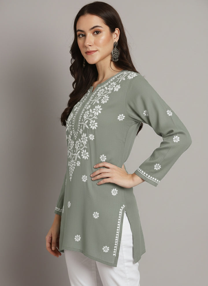 Women Hand Embroidered Chikankari Modal Kurti PC3611
