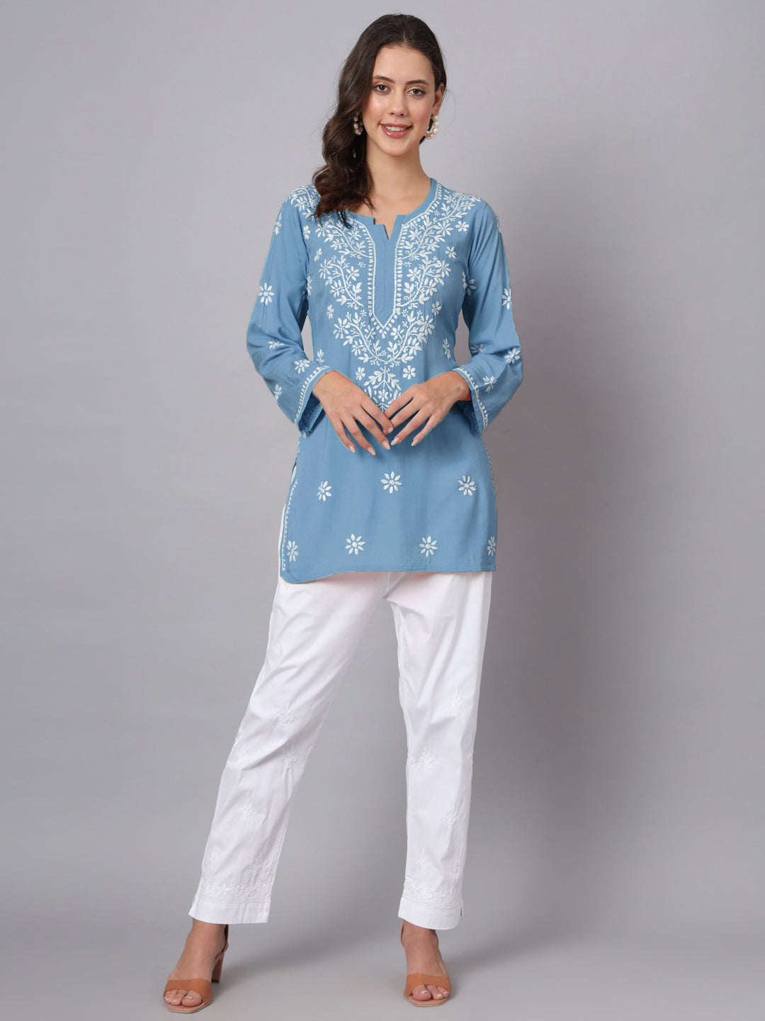 Women Hand Embroidered Chikankari Modal Kurti PC3611