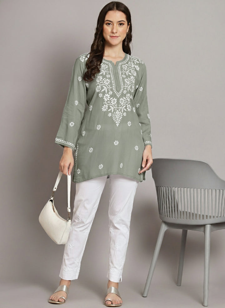 Women Hand Embroidered Chikankari Modal Kurti PC3611