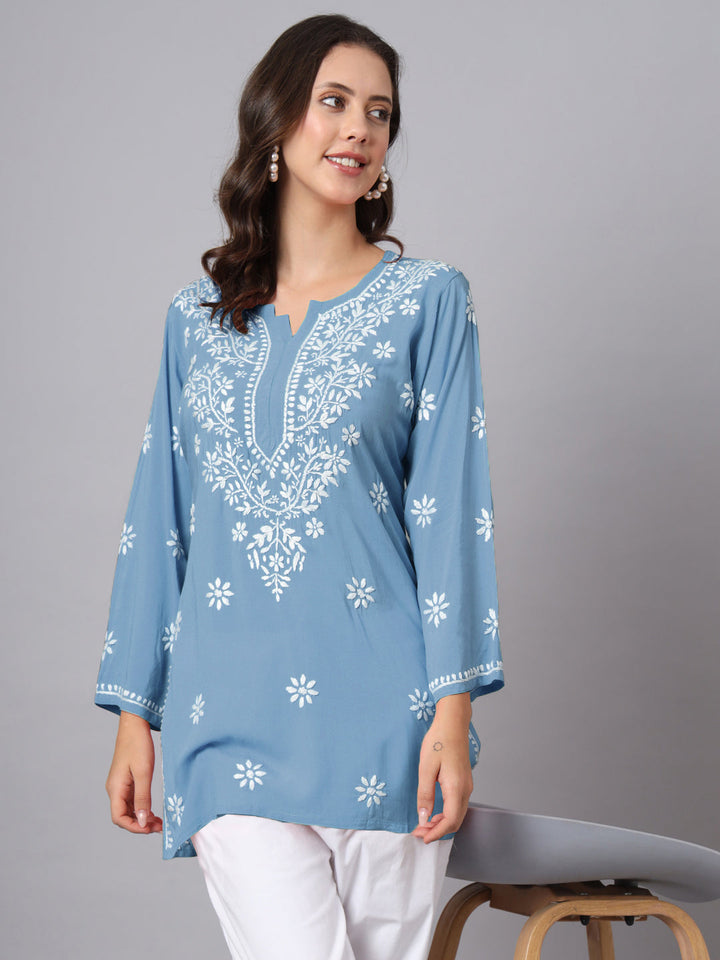 Women Hand Embroidered Chikankari Modal Kurti PC3611