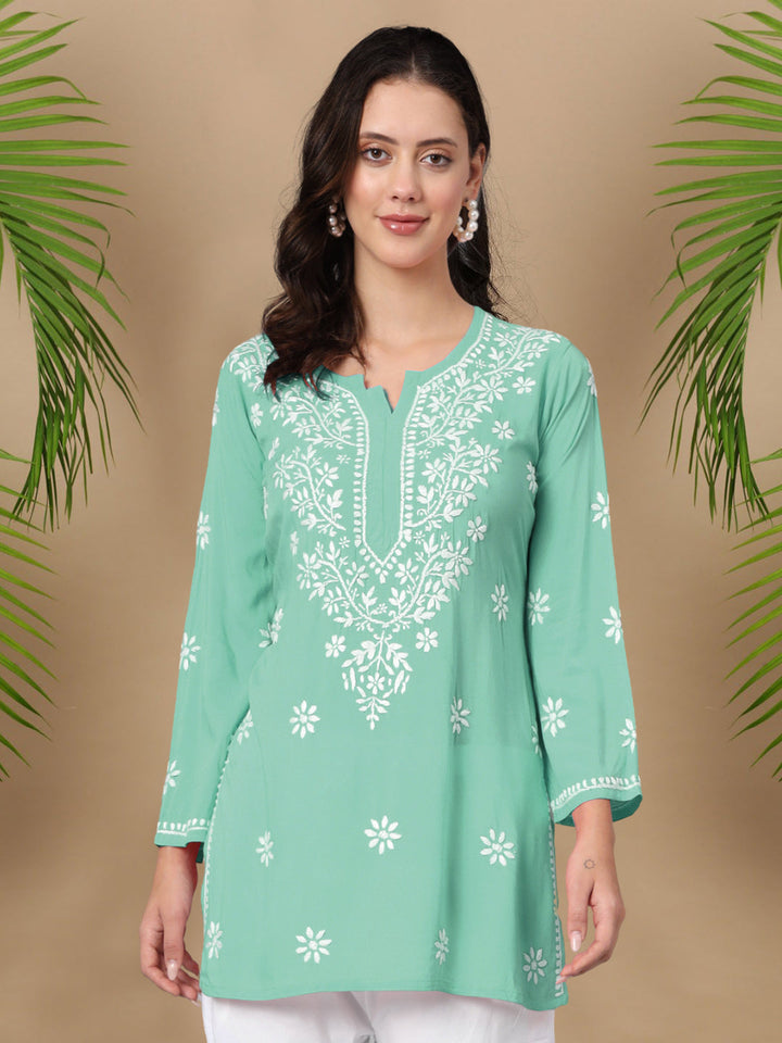 Women Hand Embroidered Chikankari Modal Kurti PC3611