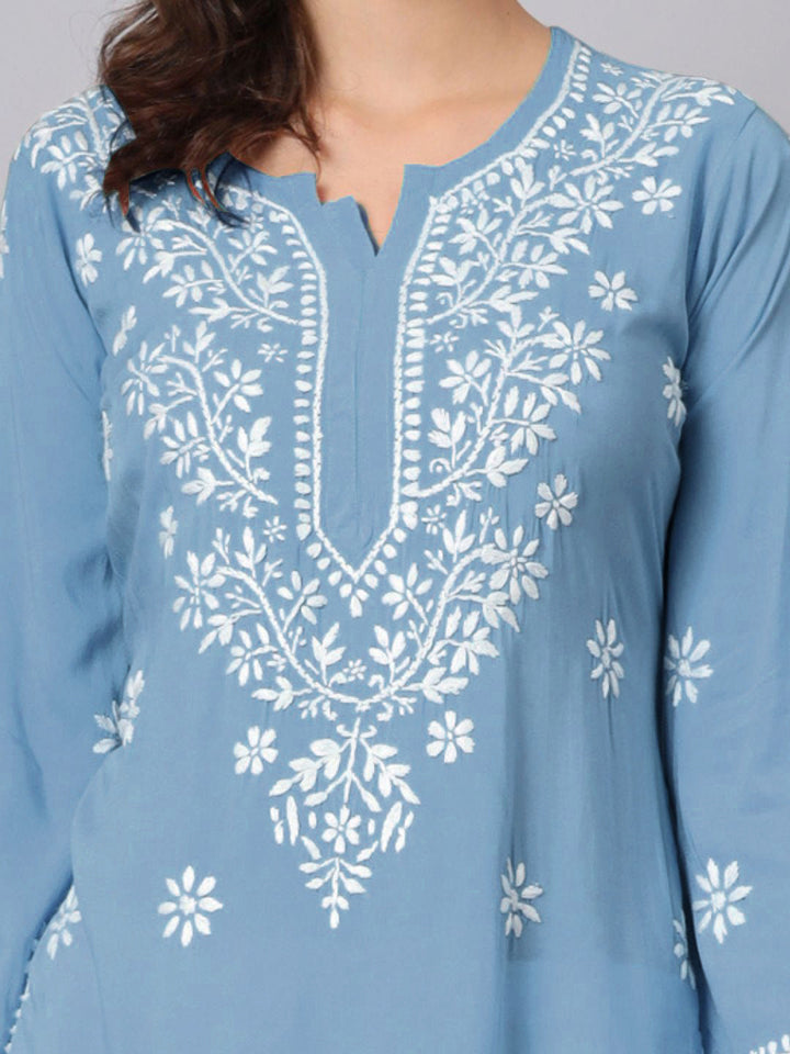 Women Hand Embroidered Chikankari Modal Kurti PC3611