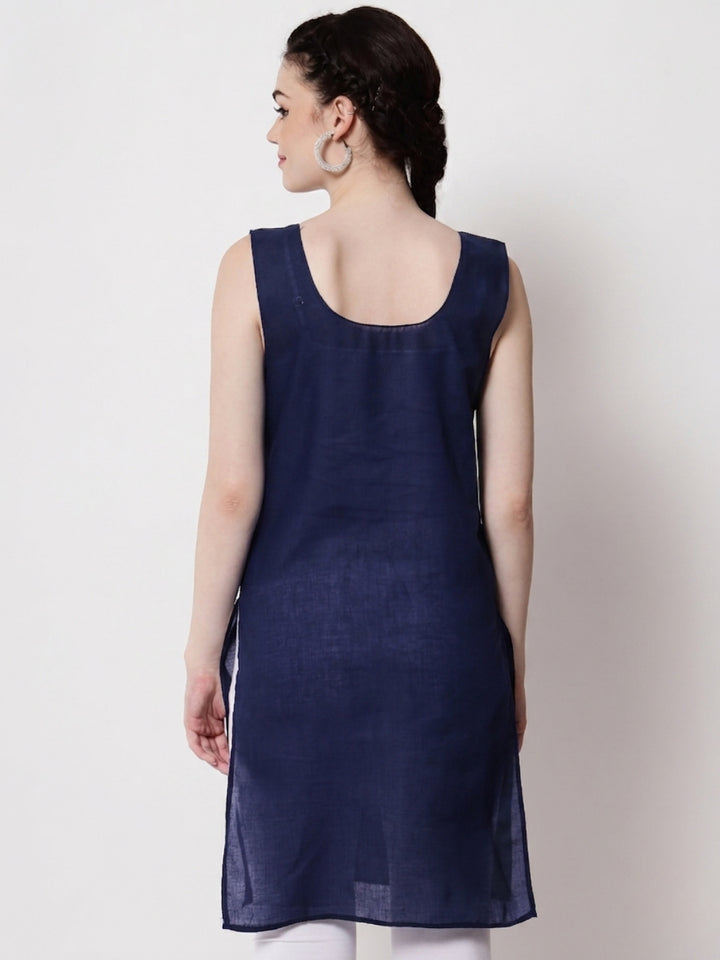 Women Pack Of 2 Solid Cotton Camisoles PC3603W-Navy2