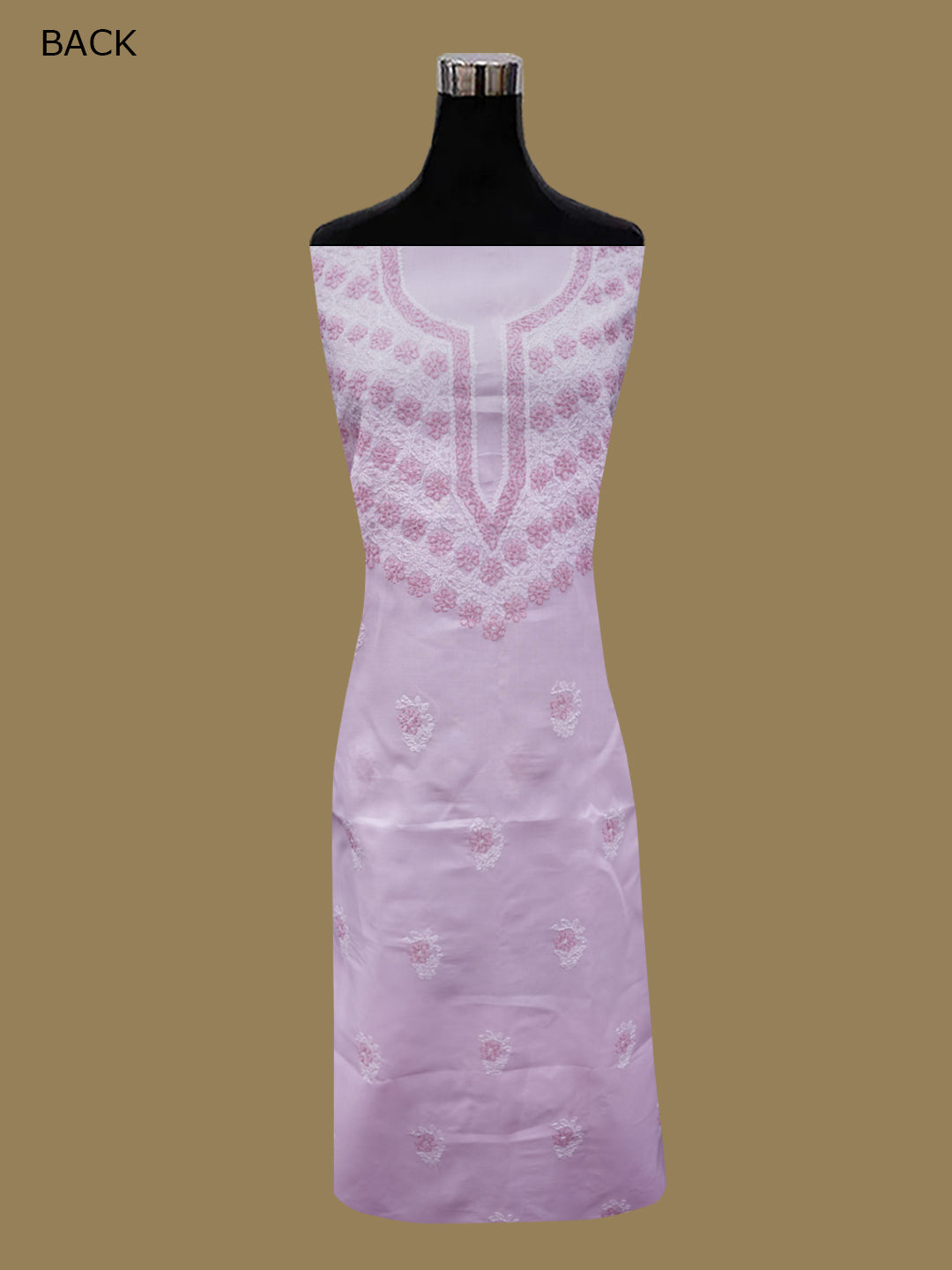 Women Hand Embroidered Chikankari Cotton Dressmaterial PCSCU00102FS-Babypink