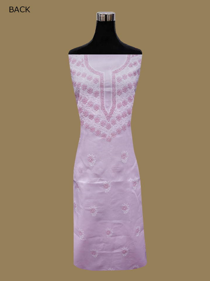 Women Hand Embroidered Chikankari Cotton Dressmaterial PCSCU00102FS-Babypink