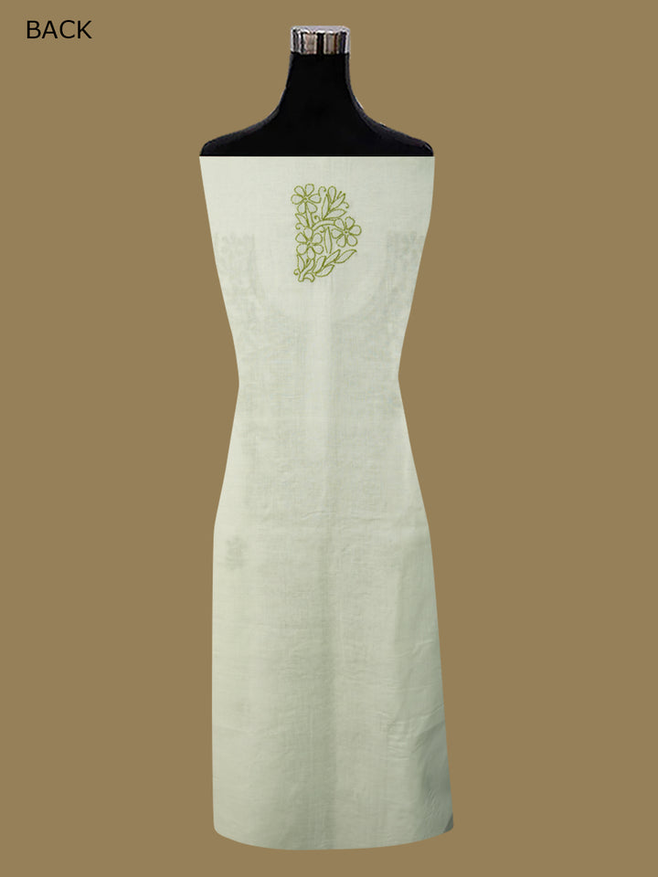 Women Hand Embroidered Cotton Chikankari Dress MaterialPCSCU00406FS-LEMON
