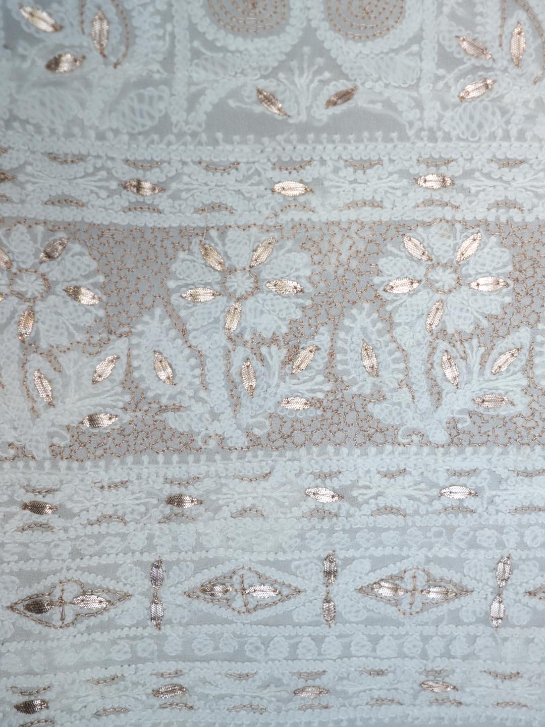 Women Hand Embroidered Chikankari Viscose Georgette Dressmaterial PC4124-WHITE8