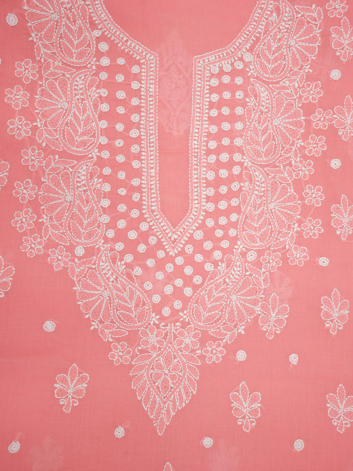 Hand Embroidered Chikankari Cotton Dress Material - PC3857