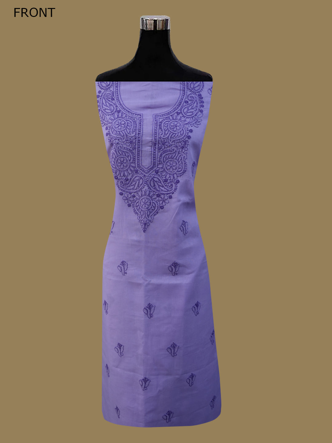 Women Hand Embroidered Chikankari Cotton Dressmaterial PCSCU00103FS-Mauve