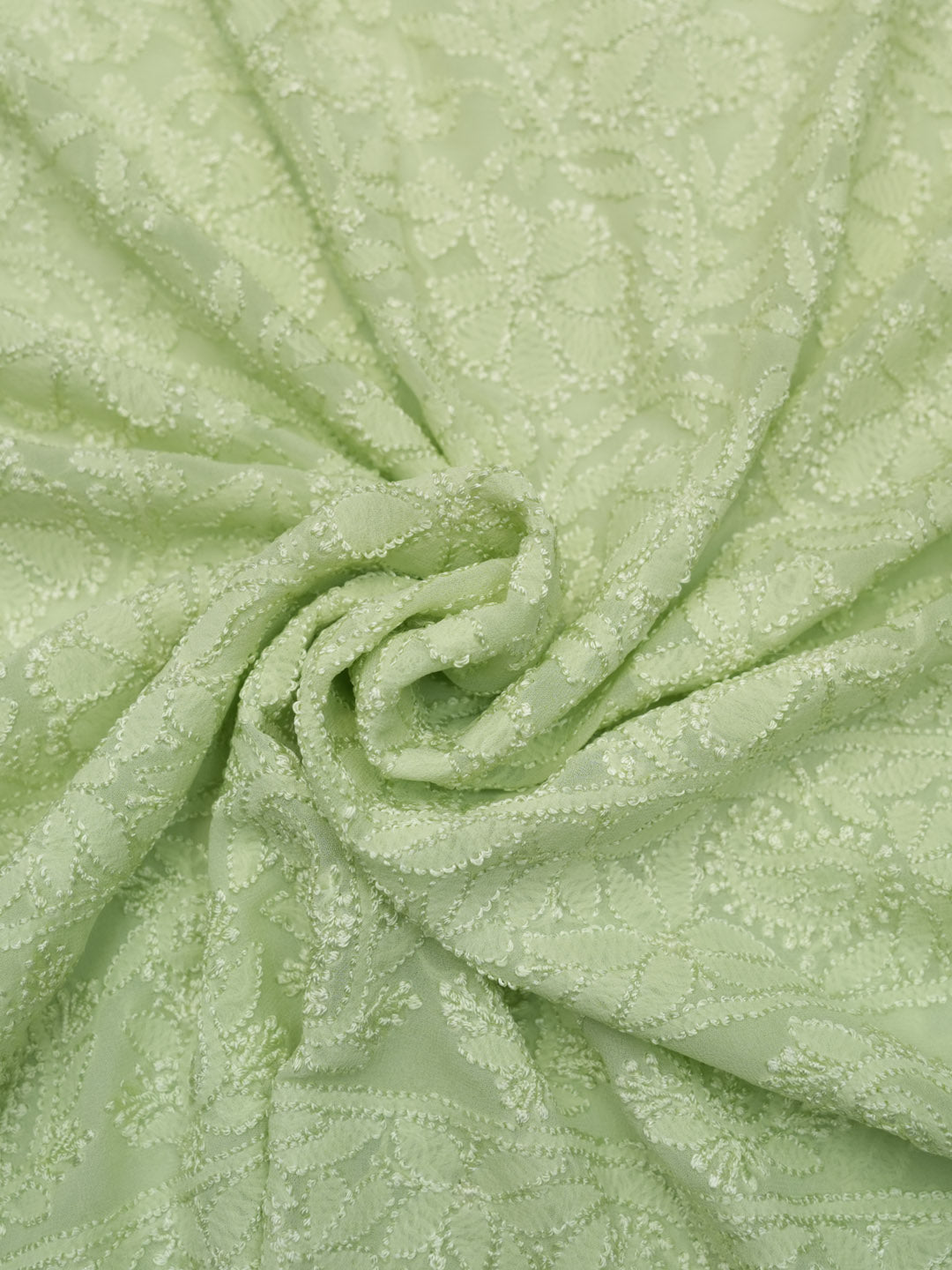 Women Hand Embroidered Chikankari Viscose Georgette Kurta fabric PC4122-SEAGREEN