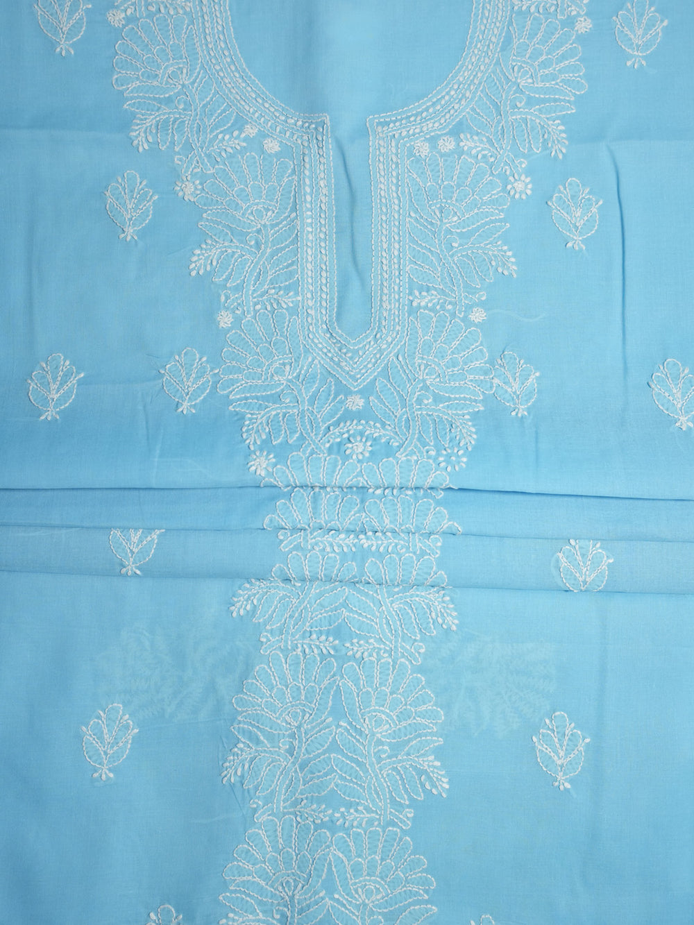 embroidered chikankari cotton dress material