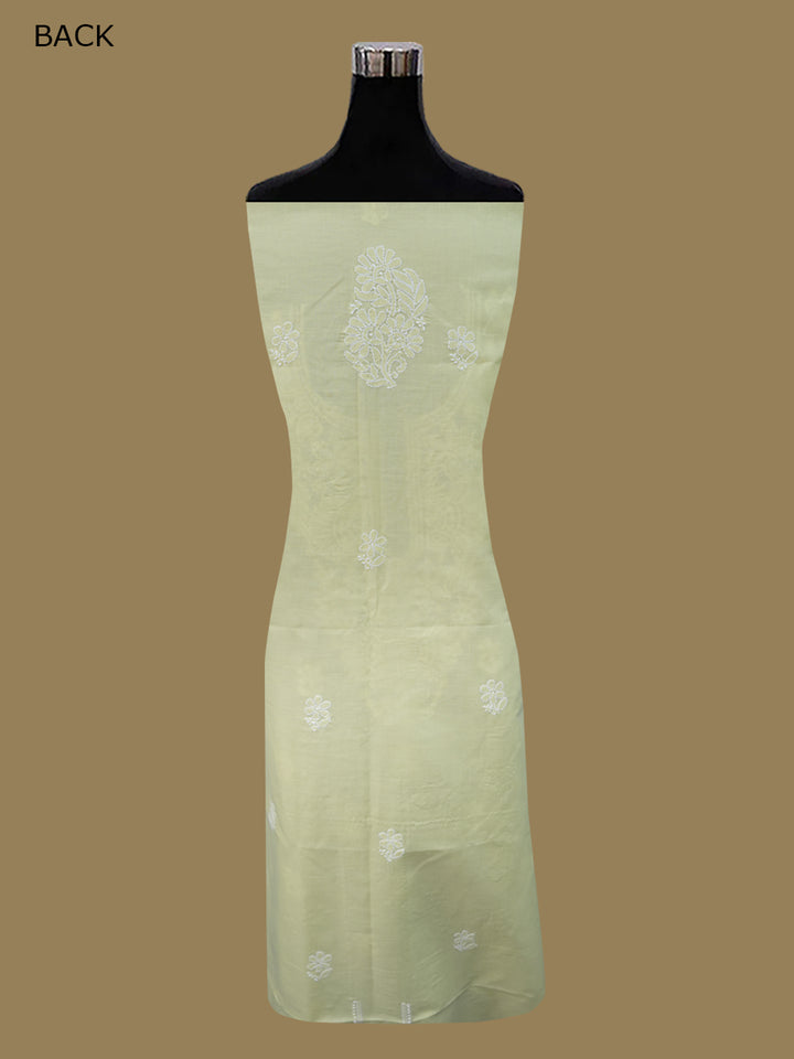 Women Hand Embroidered Chikankari Cotton Dressmaterial PCSCU00104FS-Yellow