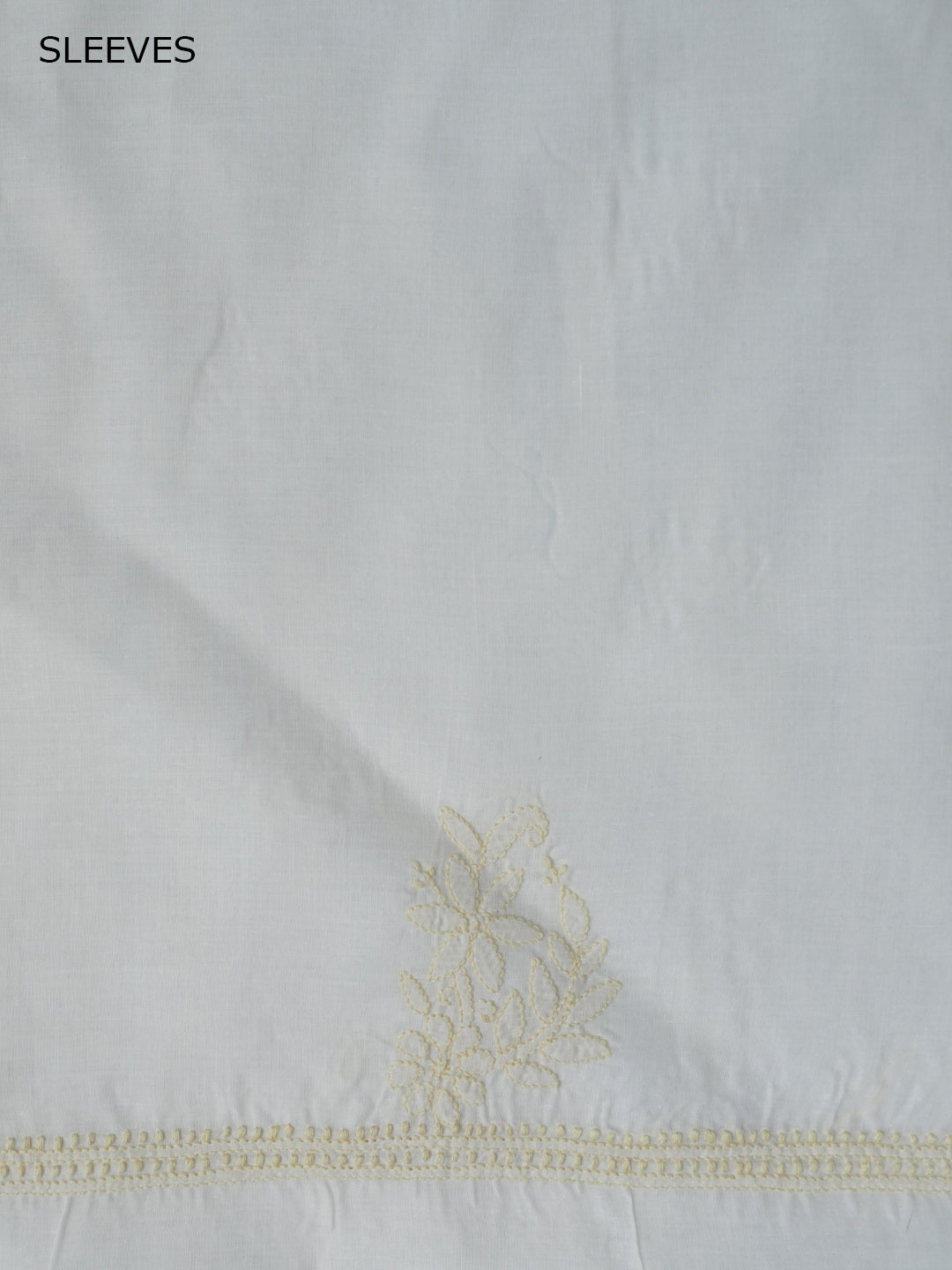 Women Hand Embroidered Chikankari Cotton Dressmaterial PCSCU00406FS-BEIGE