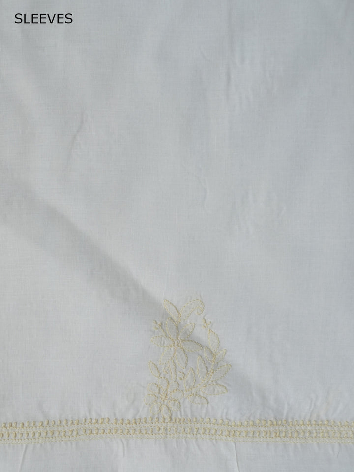 Women Hand Embroidered Chikankari Cotton Dressmaterial PCSCU00406FS-BEIGE