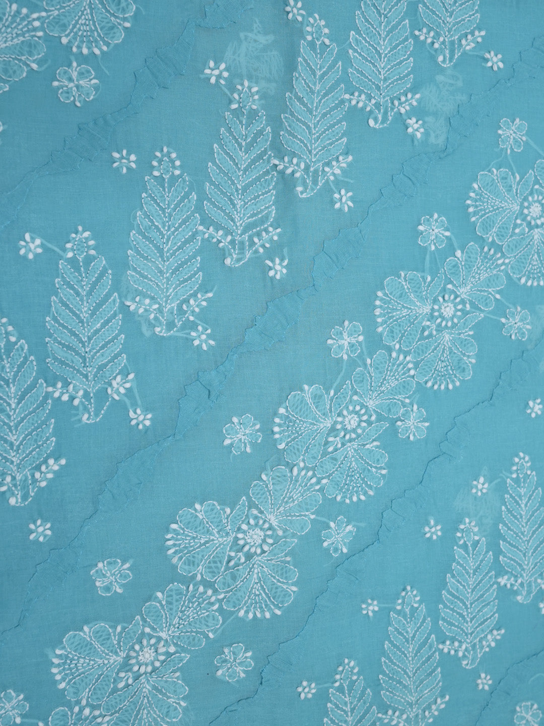 women hand embroidered chikankari cotton dressmaterial PC4120-SEAGREEN31