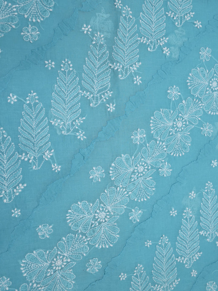 women hand embroidered chikankari cotton dressmaterial PC4120-SEAGREEN31