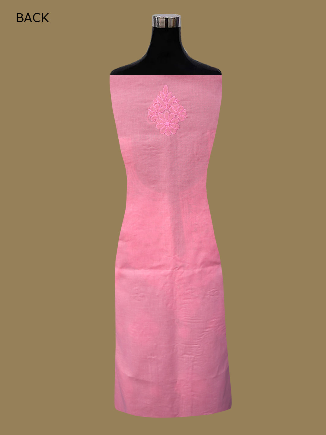 Women Hand Embroidered Chikankari Cotton Dressmaterial PCSCU00406FS-ROSEPINK