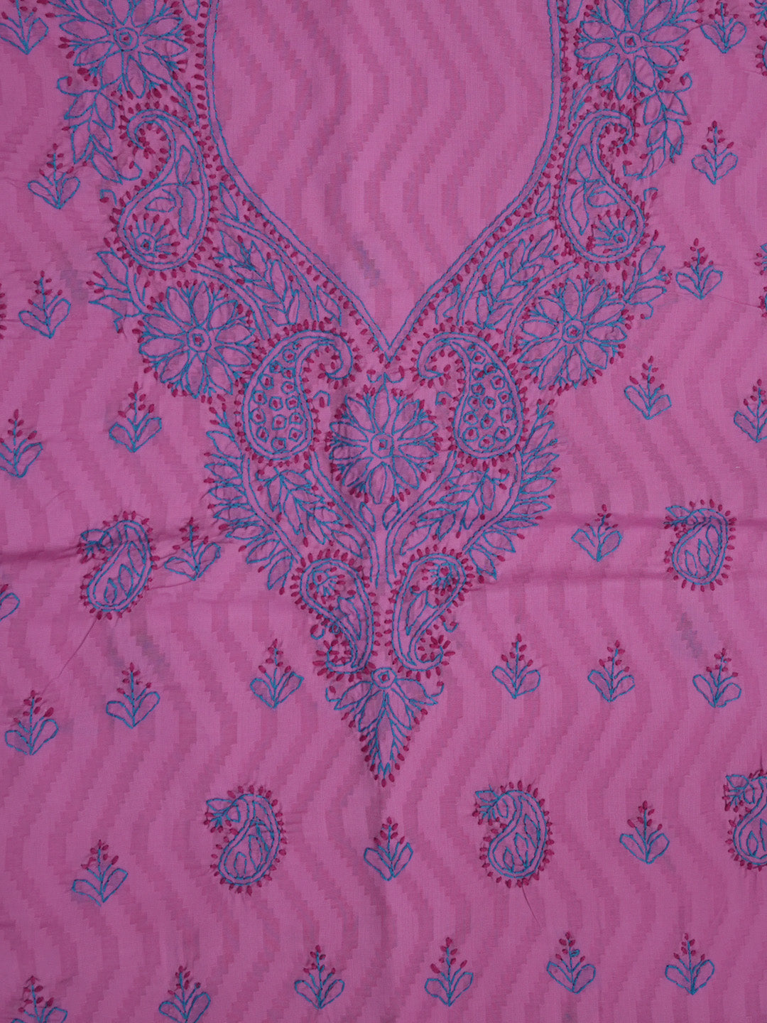 women hand embroidered chikankari cotton dressmaterial PC4120-DARKPINK18