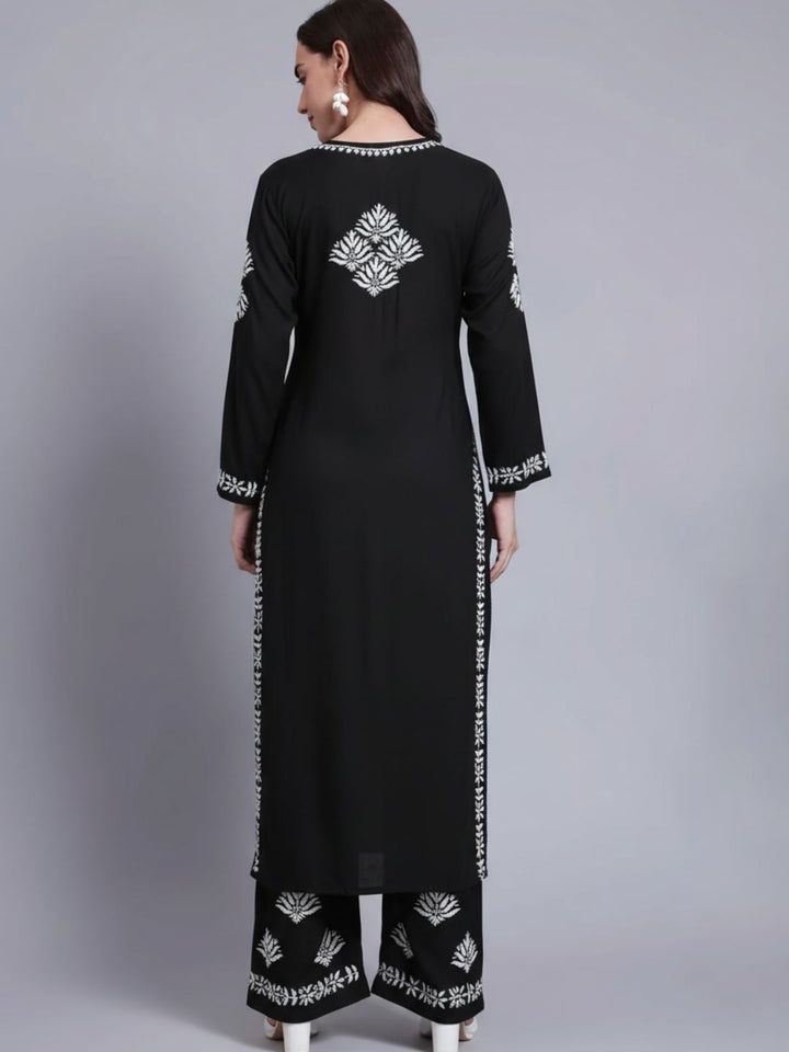 Women Hand Embroidered Chikankari Rayon kurta set PC4084KS