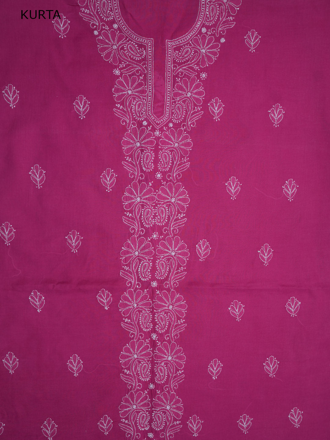 Women Hand Embroidered Chikankari Cotton Dressmaterial PCSCU00104FS-MAGENTA