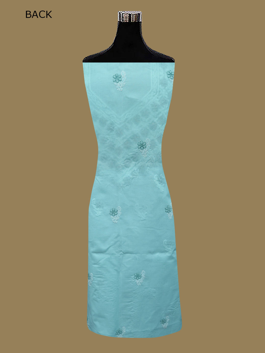 Women Hand Embroidered Chikankari Cotton Dressmaterial PCSCU00102FS-Seagreen