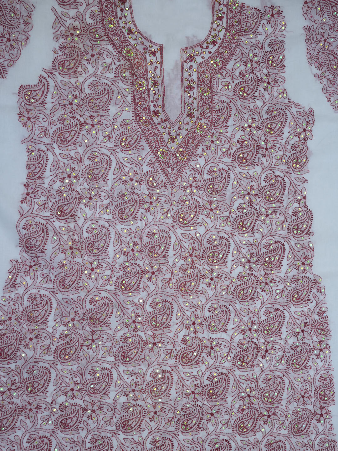 women hand embroidered chikankari cotton dressmaterial PC4120-WHITE21