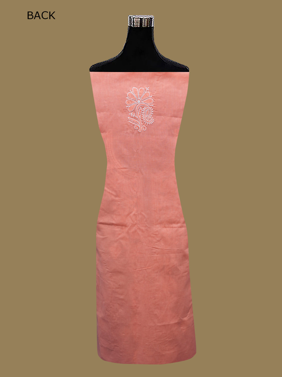 Women Hand Embroidered Chikankari Cotton Dressmaterial PCSCU00104FS-Darkpeach