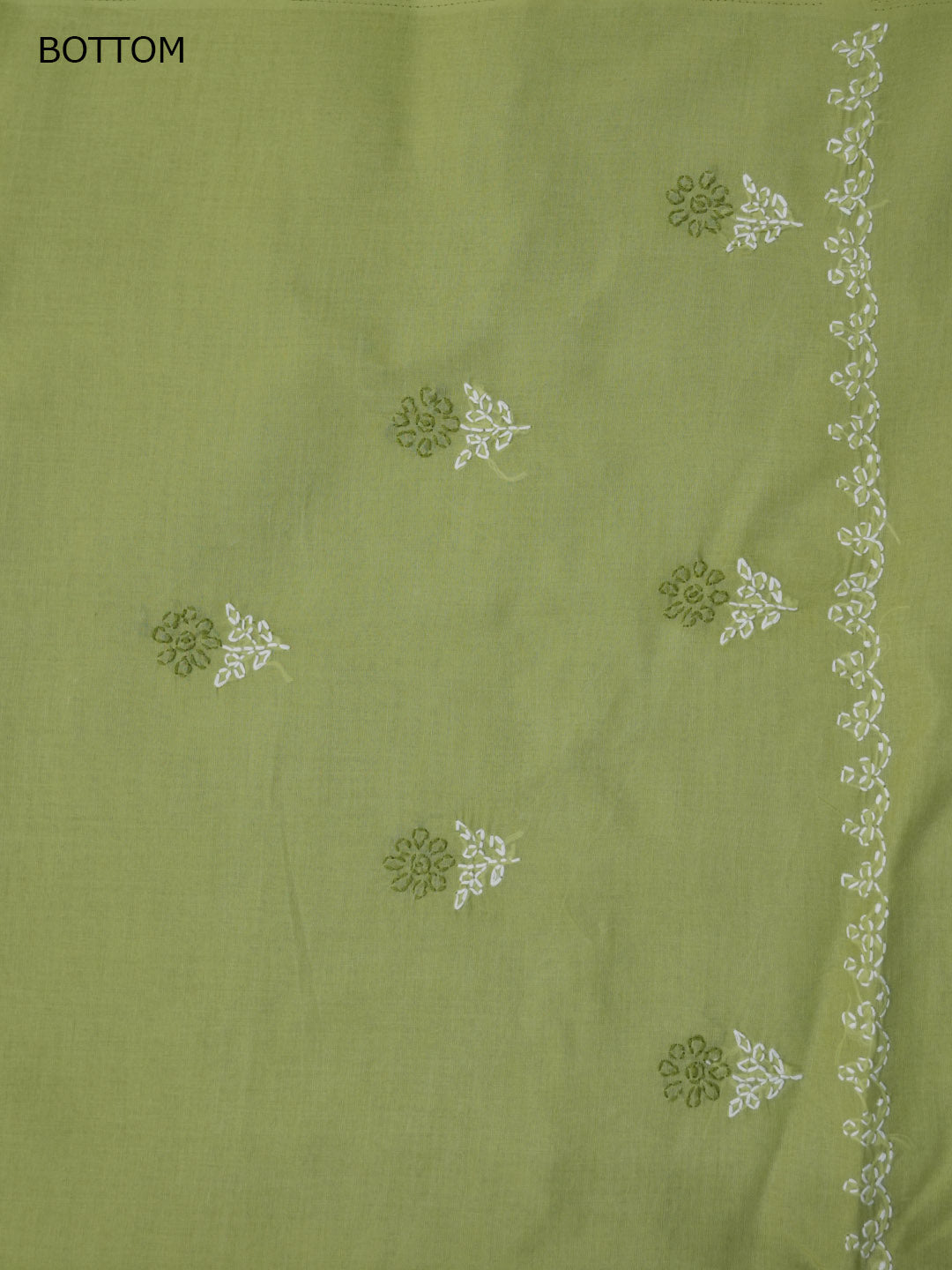 Women Hand Embroidered Chikankari Cotton Dressmaterial PCSCU00102FS-GREEN