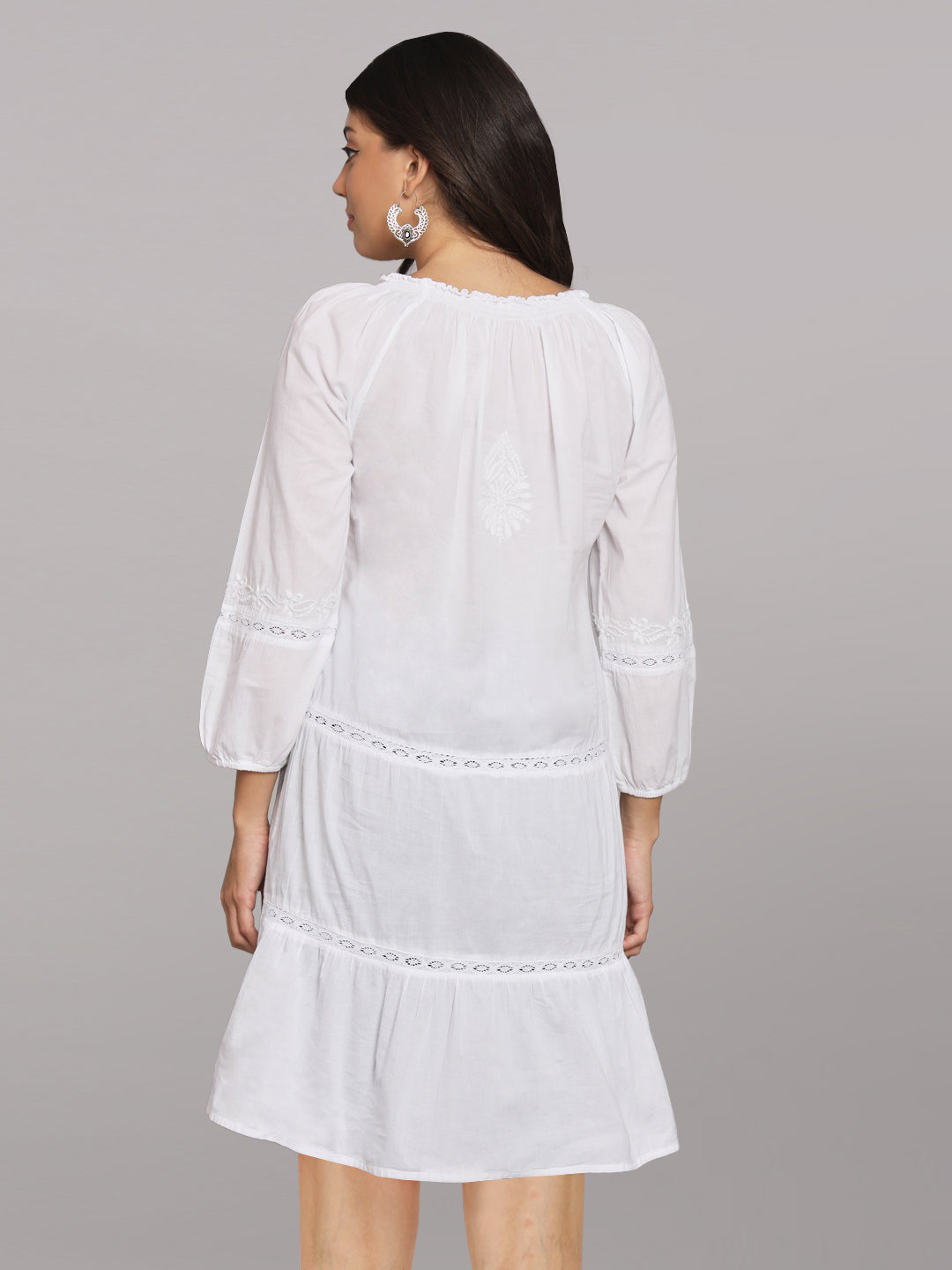 Chikankari Women Hand Embroidered Cotton Dress PC14362