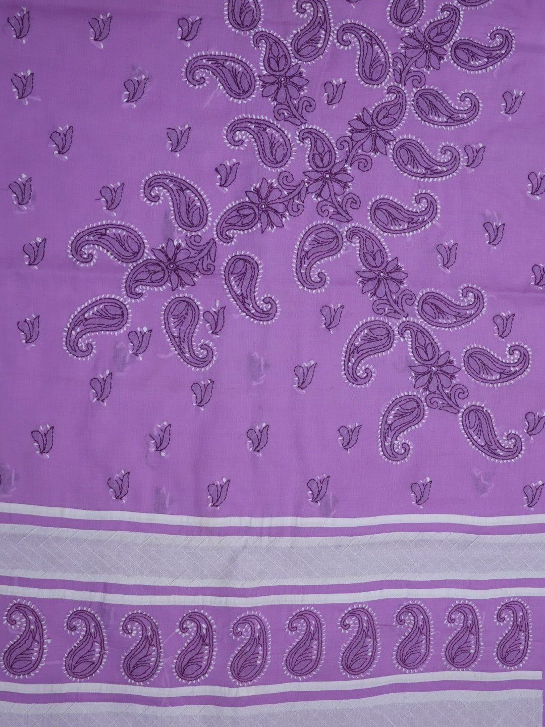 women hand embroidered chikankari cotton dressmaterial PC4120-PURPLE26