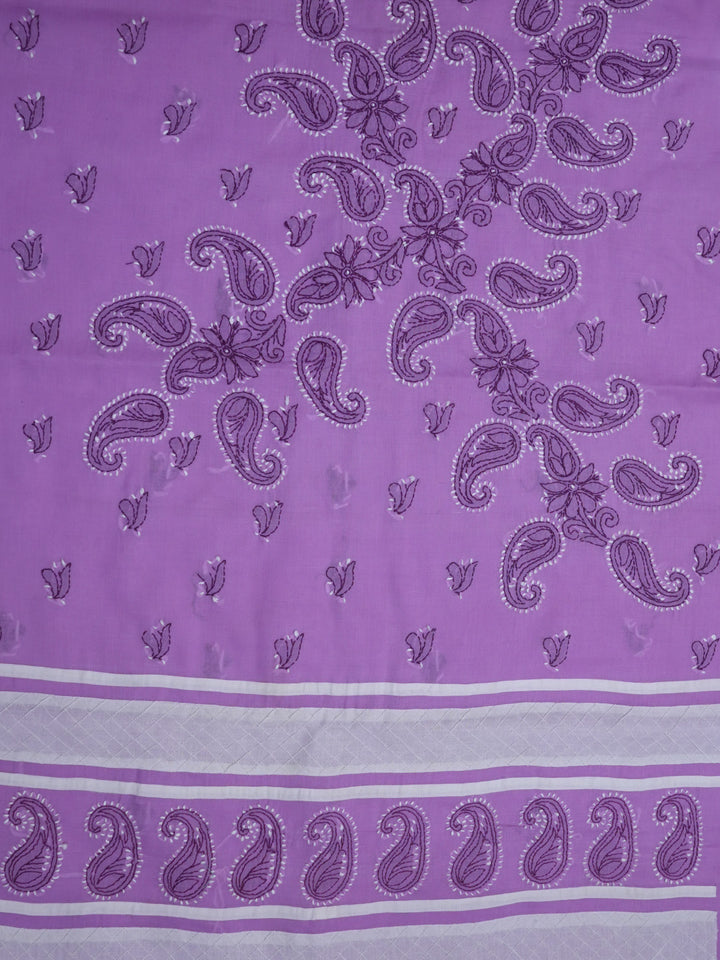 women hand embroidered chikankari cotton dressmaterial PC4120-PURPLE26