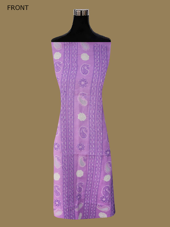 Women Hand Embroidered Chikankari Cotton Dressmaterial PC4120-LILAC