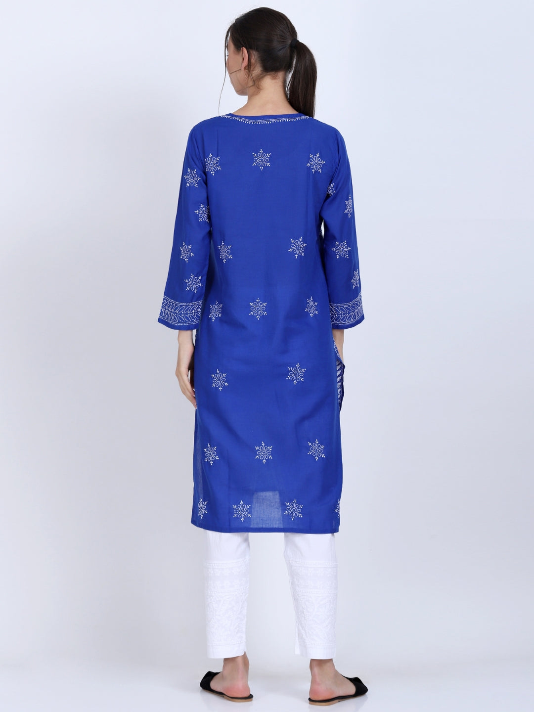 Hand Embroidered Cotton Straight Kurta-PC3435