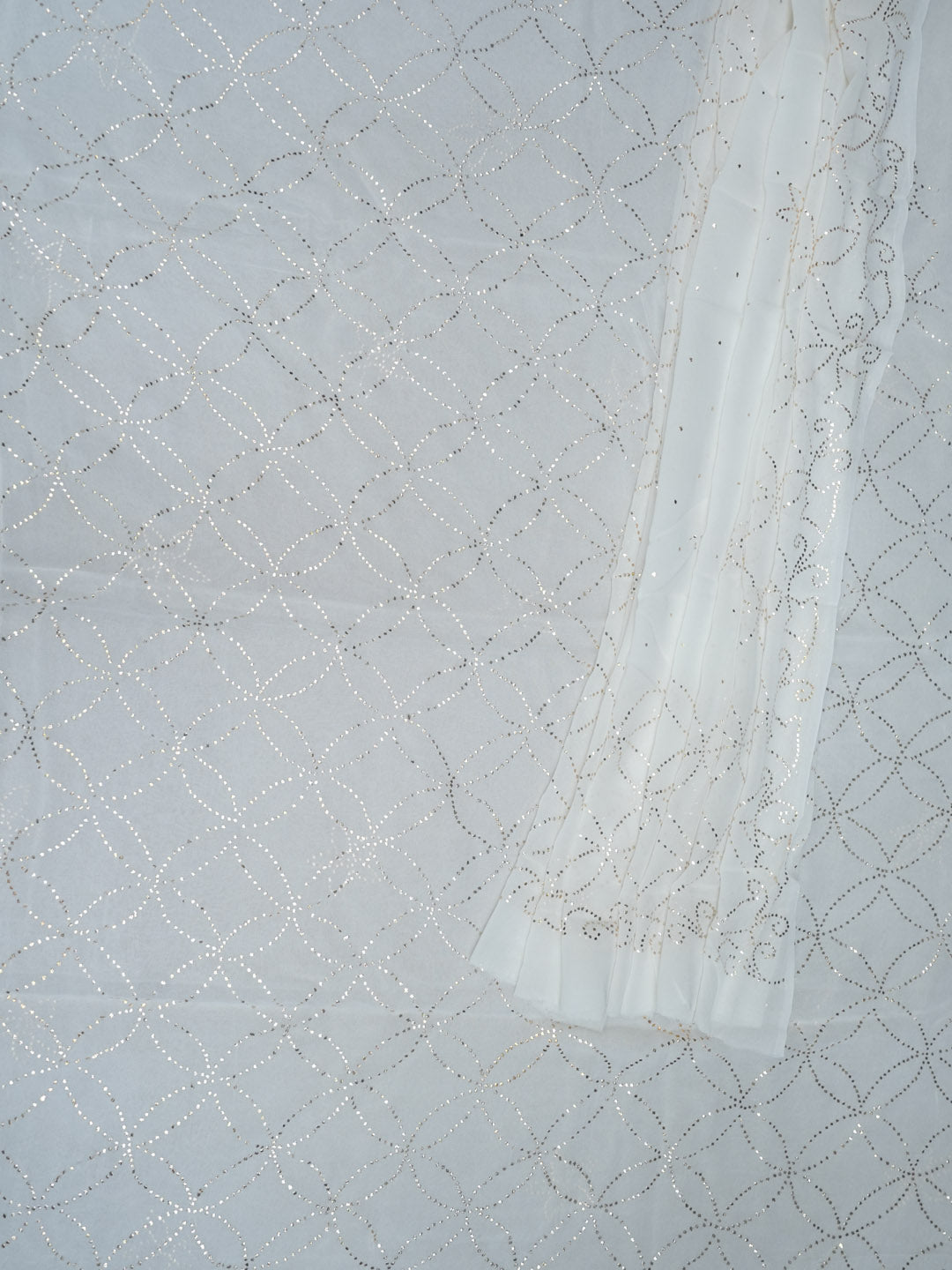 Women Hand Embroidered Chikankari Viscose Georgette Dressmaterial PC4124-WHITE7