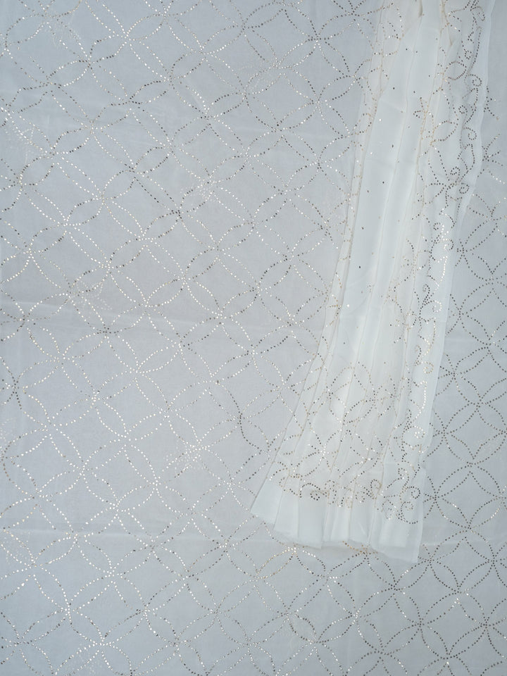 Women Hand Embroidered Chikankari Viscose Georgette Dressmaterial PC4124-WHITE7