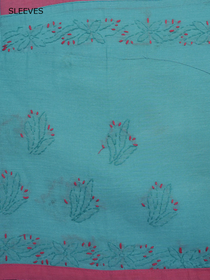 women hand embroidered chikankari cotton dressmaterial PC4120-ONIONPINK2